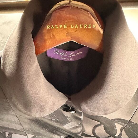 Ralph Lauren Fall 2020 Collection Black Silk Equestrian Jacquard Sylvia Jacket - Picture 7 of 16